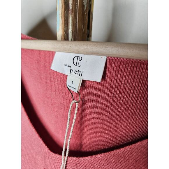 NWT With Love P Cill Hi/Low V-Neck Sweater with wide 3/4 sleeves size Large - Picture 4 of 7